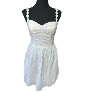 Speechless Eyelet Lace Sundress  Sz 5 White Fit & Flare Sweetheart Neck Babydoll